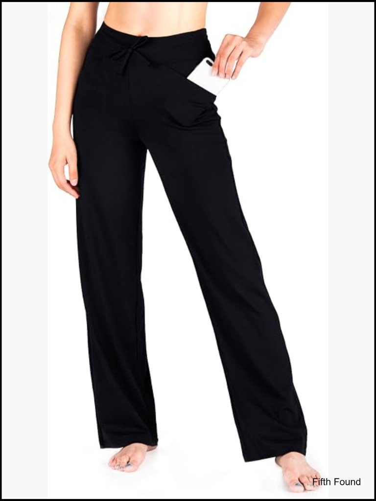 Wide Leg Yoga Pants With Pockets Drawstring Relaxed Fit